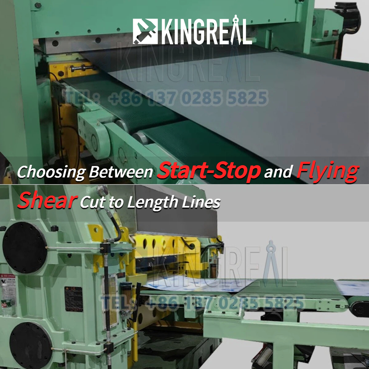 Velge mellom Start-Stopp og Flying Shear Cut to Length Lines