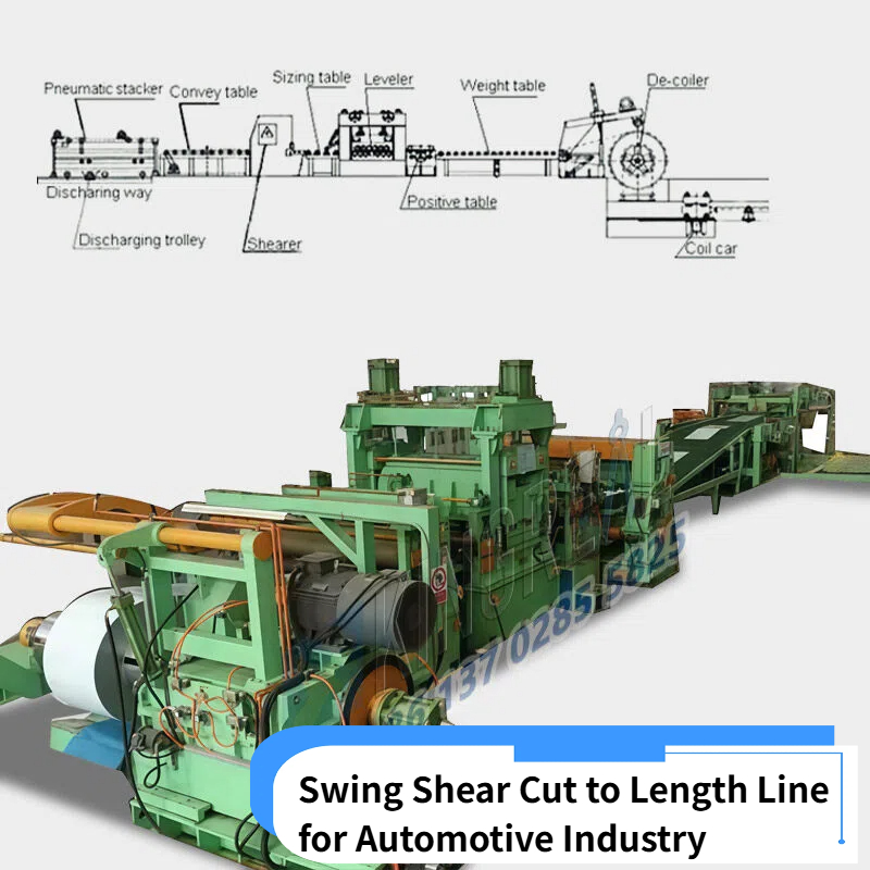 Swing Shear Cut to Length Line for bilindustrien