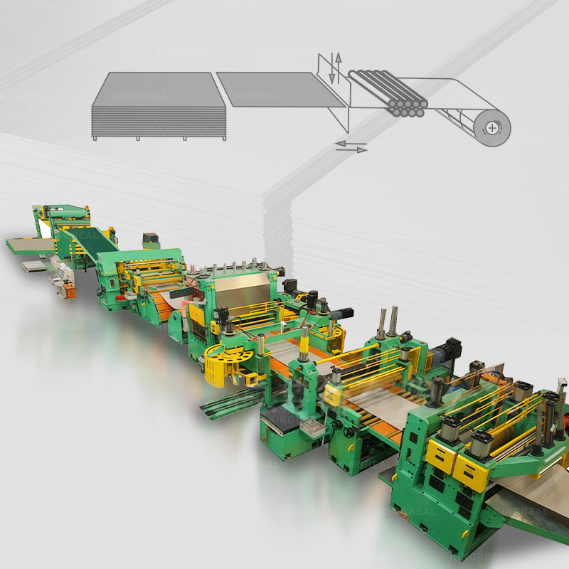 Spole til ark kuttet i lengdemaskin